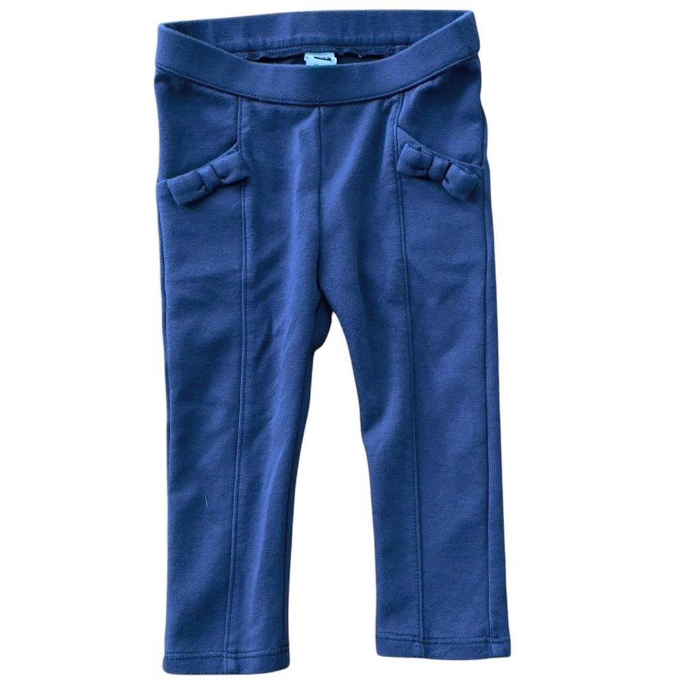 Janie & Jack Baby Toddler Girls Blue Bow Pull-On Ponte Pants. 12-18 Months.